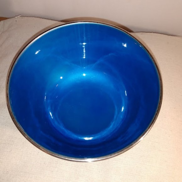 Towle: Silverplate blue enamel bowl - Picture 2 of 5
